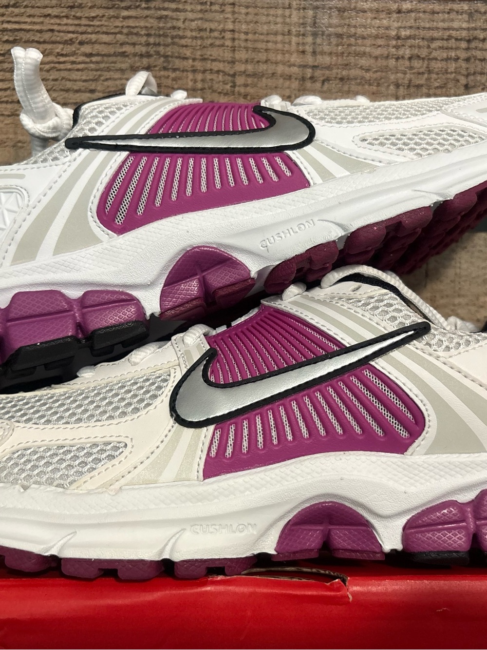 Nike Women’s Vernon’s 5s White & Purple Cushlon Sneakers